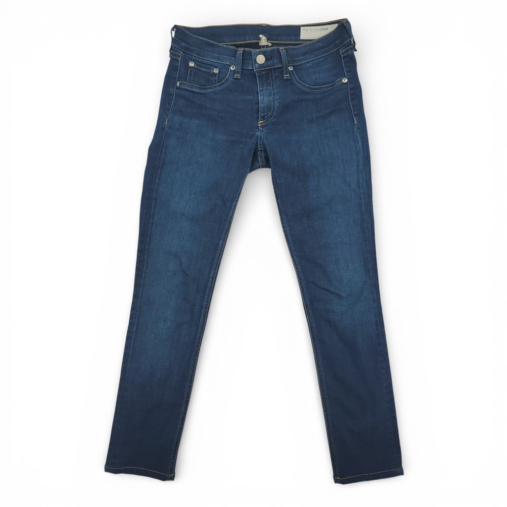 Rag & Bone Bedford Skinny Jeans 27 Dark Wash Stretch Made USA Designer Denim